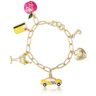 Juicy Couture City Icons Charm Bracelet, Gold-Tone Enamel Charms in Gold Tone at Nordstrom, Size 7.5