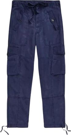 Ralph Lauren Cargo Broek - Dames - Slim Fit Broeken - Blauw - L - Linnen - Broeken