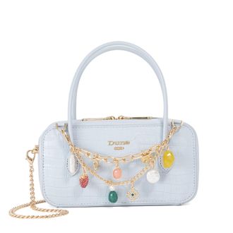 Dune London Womens Accessories Song - Charm Chain Bag Top Handle Bag - Blue - One Size