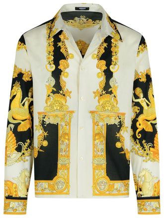 Versace Coral Theatre Ivory Cotton Shirt