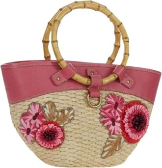 Miu Miu Pre-owned Handbags, female, Pink, Size: ONE SIZE Pre-owned Wood Tote Bag