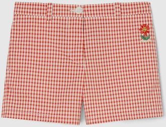 Gucci Kids - Gingham Cotton Shorts, Red, Ready-to-wear