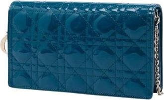 Dior Pre-owned Portemonnee met ketting - Dames - Vintage Clutch - Blauw - ONE Size - Leer - Vintage
