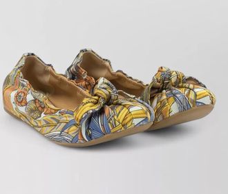 Ferragamo ballerina shoes bow detail elastic trim