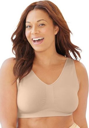 SECRET SOLUTIONS Wireless Seamless Bra in Mocha Nude at Nordstrom, Size Medium