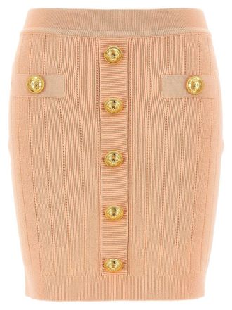 Balmain Womens Knitted Mini Skirt