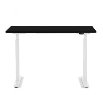 Kare Design Escritorio de bipedestaci&oacute;n ajustable de acero blanco y negro L120
