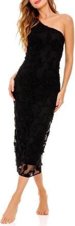 Agua Bendita Balm Chroma One-Shoulder Cover-Up Midi Dress in Black at Nordstrom, Size Medium