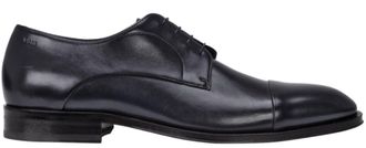 HUGO BOSS Mens Derrek Derby Shoes in Dark Blue Leather (archived) - Size UK 7