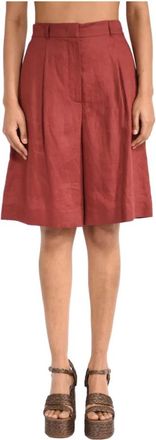 Max Mara Mstcaravan Bermuda Shorts - female - Max Mara Studio - Casual Shorts - Red - XS - Shorts