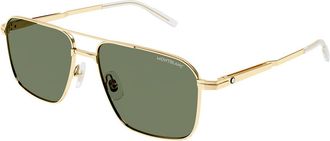 Montblanc MB0278S Asian Fit 002 Mens Sunglasses Gold Size 56