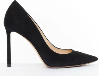 Jimmy Choo London Romy 100 Black Suede Pointed Toe Pumps