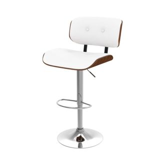 Rendez-Vous D&eacute;co Silla de bar ajustable en PU blanco 65/86 cm