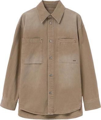 Wooyoungmi Back Logo Denim Shirt - Heren - Spijkeroverhemden - Beige - L - Denim - Overhemden