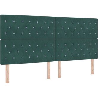 vidaXL Box Spring Bed with Mattress Dark Green 200 x 200 cm Velvet vidaXL