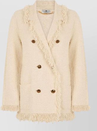 Elisabetta Franchi double-breasted fringed blazer