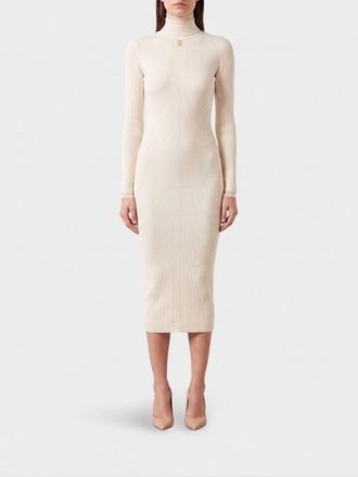 Elisabetta Franchi Abito midi a dolcevita in maglia con vestibilit&agrave; slim fit