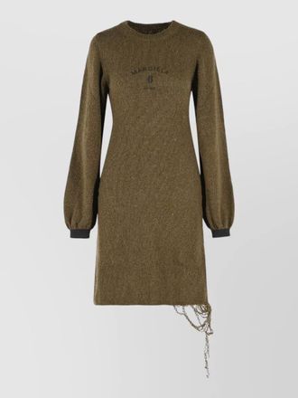 Maison Margiela wool blend midi dress chain detail