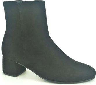 Gabor Zwarte Su&egrave;de Enkellaars - Dames - Laarzen met Hak - Zwart - 39 EU - Su&egrave;de - Schoenen