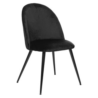 Atmosphera Silla Slano Negro - Terciopelo - Patas De Metal Negro Atmosphera Cr&eacute;ateur DInt&eacute;rieur