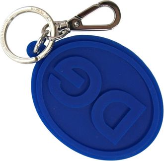 Dolce & Gabbana Elegante blauwe rubberen sleutelhanger met messing accenten - Dames - Sleutelhangers & Tashangers - Blauw - ONE Size - Accessoires