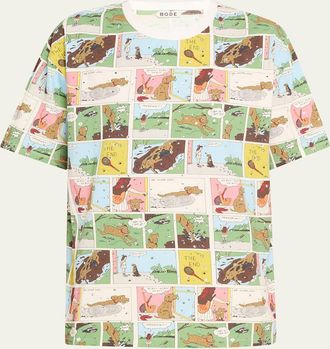 Bode Comic Strip Printed Tee