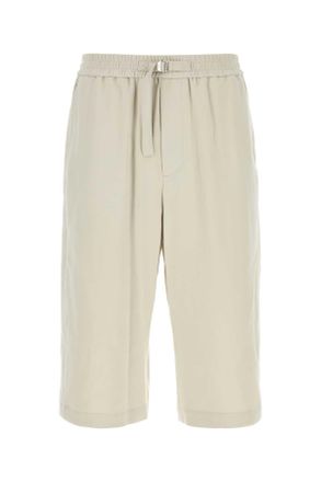 Ami Mens Chalk Cotton Bermuda Shorts - Ivory - Size Medium