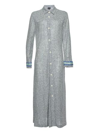 Giorgio Armani striped shirt dress - Blue