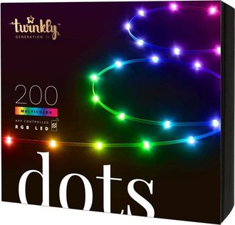 Twinkly Twinkly - Guirlanda Conectada Ip44 10m 200 Leds Rgb Cable Negro Dots