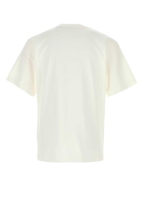 Burberry Mens White Cotton T-Shirt Chalk Exterior Exterior: T-shirts And Polos