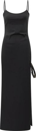 Coperni Garter Belt Dress - Dames - Maxi kleedjes - Zwart - S - Katoen - Kleedjes