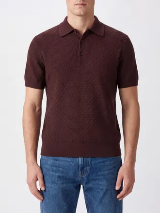 Brioni Polo slim fit in maglia di cotone con colletto e polsini a costine