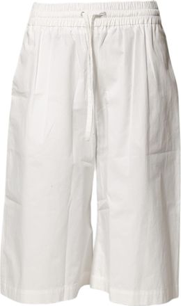 Msgm Cotton High Waist Wide Leg Straight Bermuda Womens Shorts (Pre-Owned)