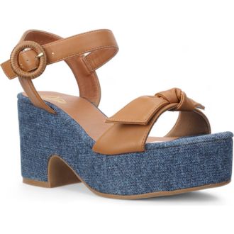 Love Rio Hazel Knotty Platform Sandal in Amber Denim at Nordstrom Rack, Size 8