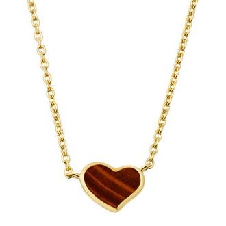 Jan Leslie Single Heart 18 Necklace Set In Sterling Silver With 18K Gold Overlay in Red at Nordstrom