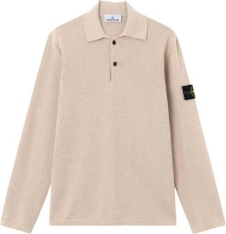 Stone Island Ls Polo - Heren - Polos - Beige - M - Katoen - Tops