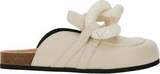 J.W.Anderson Schoenen, Dames, Wit, 37 EU, Leer, Chain Detail Leren Muiltjes