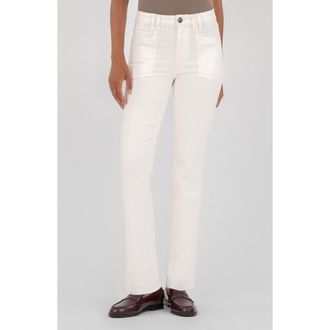 Kut from the Kloth Kelsey Inset Pocket Ankle Flare Jeans in Cream at Nordstrom Rack, Size 18 (Similar To 14W)