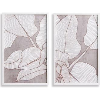 Napa Home & Garden Palm Leaf Prints Set of 2 in Grey at Nordstrom, Size Medium