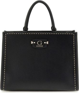 Guess Tassen, Dames, Zwart, ONE Size, Leer, Zwarte PU Leren Handtas - Handheld Stijl