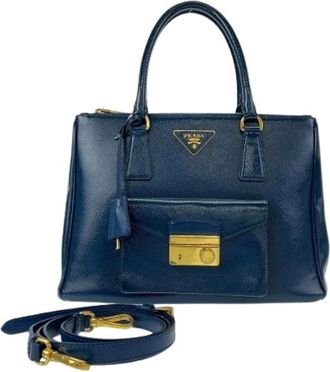 Prada Pre-owned Handbags, female, Blue, Size: ONE SIZE Pre-owned Leather prada-bags