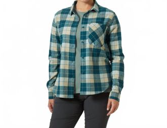 Helly Hansen Lokka Organic Flannel Long Sleeve Shirt In Dark Creek