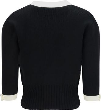 Valentino Womens Black Cotton Cardigan Clothing