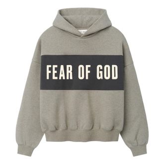 Fear of God Cropped Relaxed Panelled Hoodie Seal Heather Iron Grey RW00283-0135