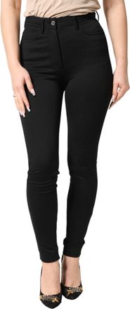 Dolce & Gabbana Womens Black Nylon Stretch Skinny High Waist Pants 05+pa