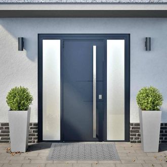 Berkfield Home Garden Planters 35x35x75 cm 2 pcs Galvanised Steel in Grey | Size: 35 x 35 x 75 cm