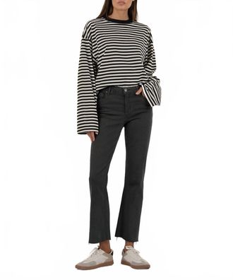 Kut from the Kloth Kelsey High Rise Fab Ab Ankle Flare Jeans In Pewter Green