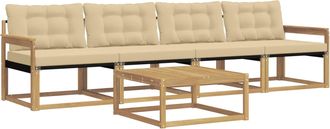 vidaXL Conjunto De Sof&aacute;s De Exterior 5 Uds. Y Beige Vidaxl