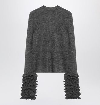 Alaia Mohair-Blend Sweater With Ruffles