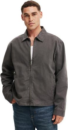 Cotton On Mens Cropped Harrington Jacket in Washed Charcoal at Nordstrom, Size X-Large
